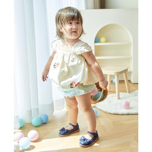 Image of Flaryzone Toddler Little Girl Mary Jane School Uniform Oxfords Flat Dress Shoes
