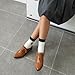 Imagen de Eestfy Zapatos Oxford Vintage para Mujer Punta De ala Brogues Planos Tacón Bajo Cordones con Diseño De Cuero Perforado Zapatos Clásicos De Oficina