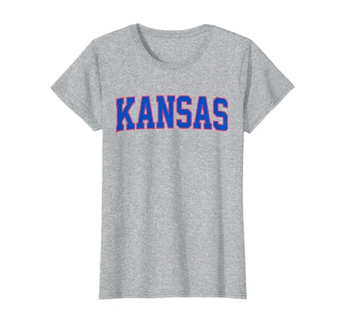 Vintage Kansas Men Retro Blue Kansas Throwback Blue Crimson T-Shirt