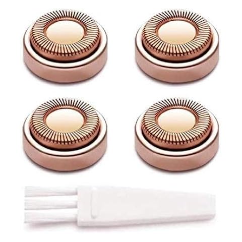 Replacement Heads for Finishing Touch Flawless Facial Hair Remover Shaver for Women, 18K Rose Gold Plated - Pack of 4 Cover