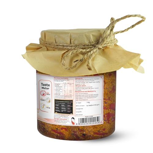 Farm Didi Stuffed Red Chilli Pickle 1Kg | Homemade Bharwa Lal Mirch Ka Achar | Authentic Stuffed Chilli Pickles | Less Oil | No Chemical Preservatives | Traditional Bharwa Mirch Ka Achaar Recipe