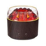 Mini-Holzkohle-Aroma-Diffusor, Luftbefeuchter, USB 360° Nebel-Feuereffekt, für Schlafzimmer, Wohnzimmer, Dekor (B)
