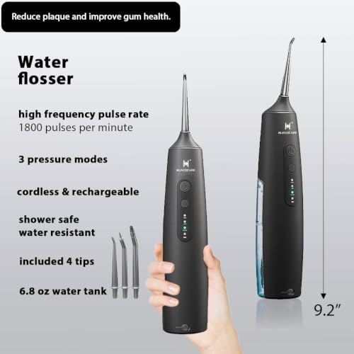 Image of Portable Oral Irrigator Water Flosser for Teeth Cleaning, Rechargeable Cordless Dental Flosser with 3 Cleaning Modes, 220ML Water Tank, Waterproof USB Charging Oral Care Device for Adults & Kids (Multii)