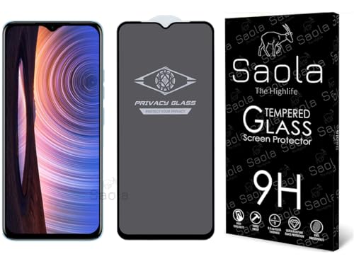 Image of Saola Ultra Privacy Tempered Glass For Tecno POP 7 (PACK OF 1) with Free Installation Kit. Full screen Coverage. Free Replacement If Received Damaged - 6.6 inch