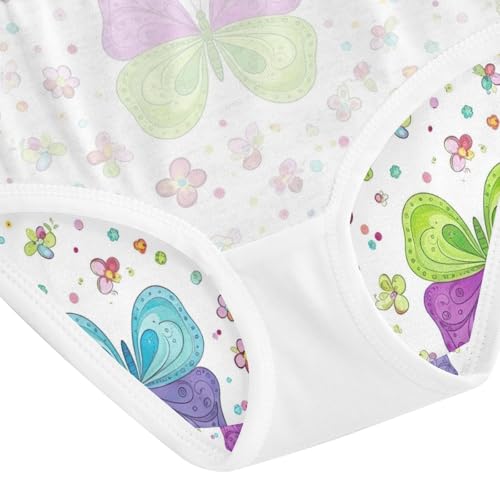 Whimsical Butterflies Purple Toddler Girls Underwear, Girls' Cotton Brief Underwear, 2T–8 Years4