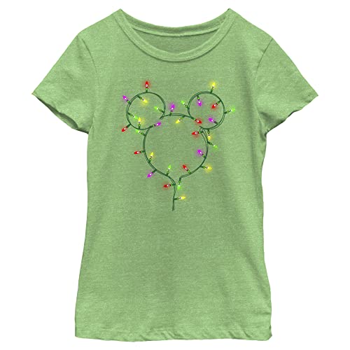 Disney Mickey Classic Christmas Lights Logo Fill Girls T-Shirt