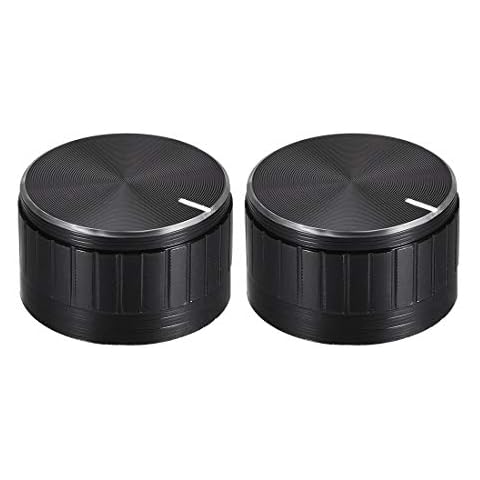 uxcell 2pcs Black Aluminum Potentiometer Knob Cover