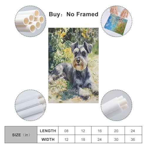Cuadros modernos de Schnauzer para decorar el comedor y dormitorios 2
