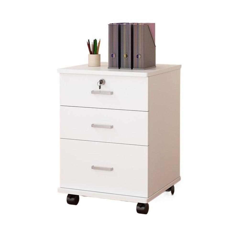 Aioneer File Cabinet Low Cabinet With Drawer File Cabinet File Storage Cabinet Simple Locking Mobile Office File Cabinet Filing Cabinet-White