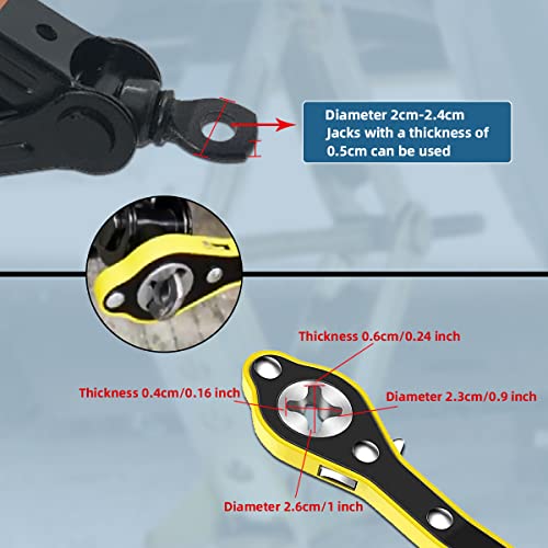 Jack Ratchet Wrench For Scissor Auto Jack Wrench Head Reinforced Design&Labor-Saving Tire Wheel Jack Wrench High Torque Car Jack Wrench Positive And Reversal Knob Design For Travel/Truck/SUV/Vans