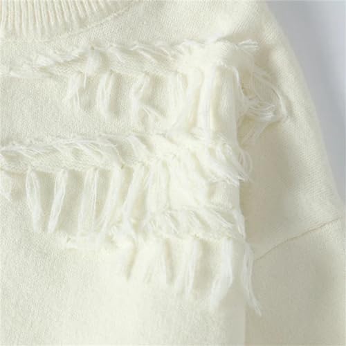 Dcvmvmn Men Winter Fashion Ripped Sweater Streetwear Retro Fringed Sweater Loose Versatile Sweater Black4