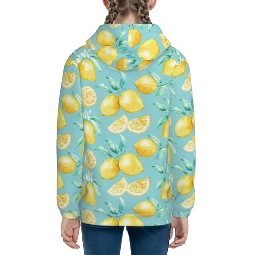 Yellow Lemon Kids Pullover Hoodies Boys Sweatshirts Girls Athletic Clothes with Pocket4
