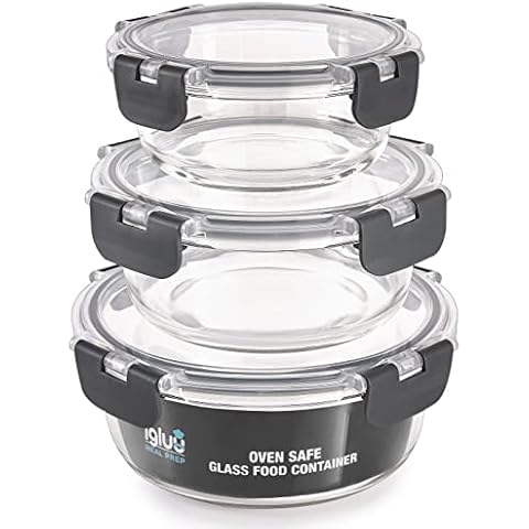 Igluu Meal Prep Stackable Glass Containers Cover