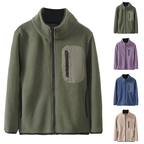 Fleece Jacket Coat for Girls Full Zip Up Sherpa Sweater Kids Cute Lightweight Solid Outerwear with Pocket Fall Winter