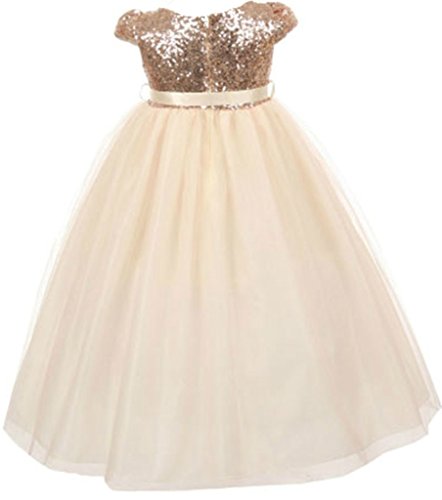 AkiDress Classic Baby Sequins Bodice Shinny Flower Girl Dress for Little Girl3
