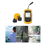 Hcyx Tragbarer Fischfinder, tragbarer kabelgebundener Fisch-Tiefensucher Eiskajak-Fischfinder Uferboot Angeln Fisch-Detektor-Gerät mit Sonar-Sensor-Wandler und LCD