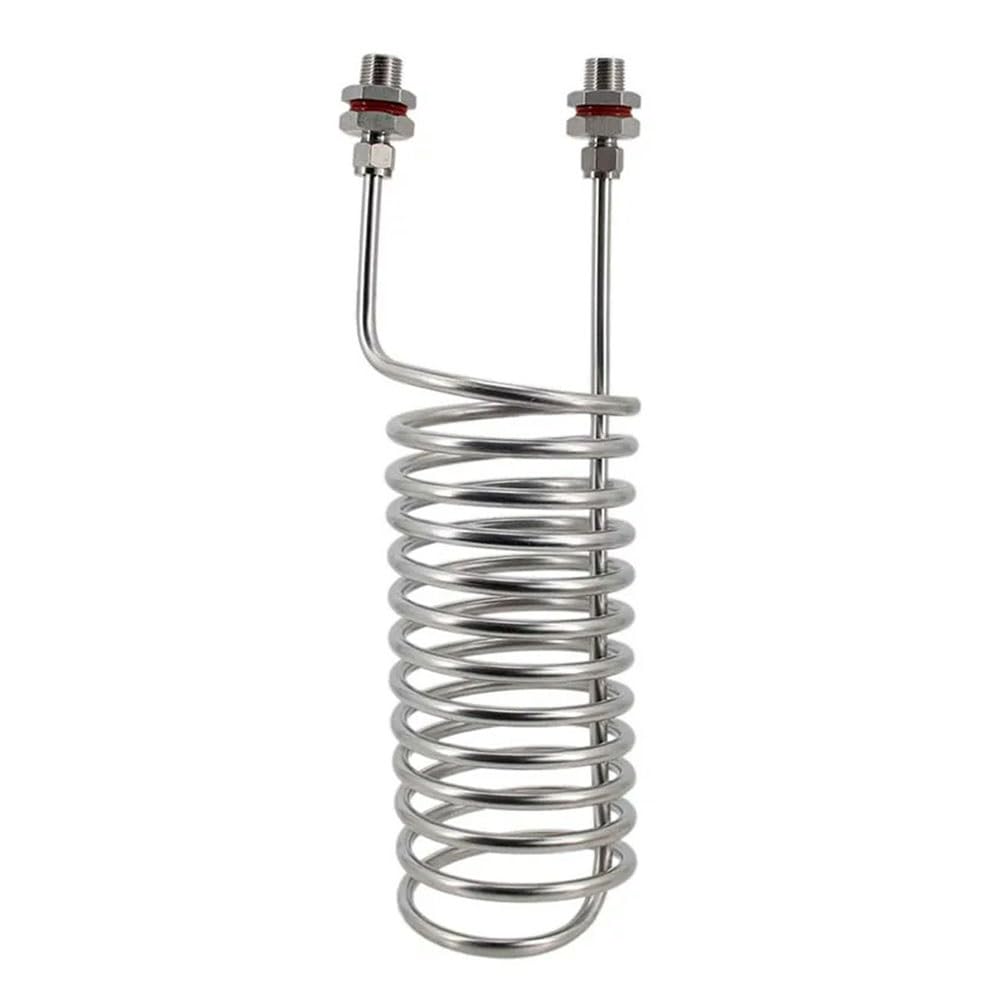 1 refrigeratore di Mosto Premium 1PC - Serpentina di Raffreddamento/Riscaldamento a Immersione in Acciaio Inossidabile con glicole da 3/8" e 15 Piedi con regolatore di Temperatura