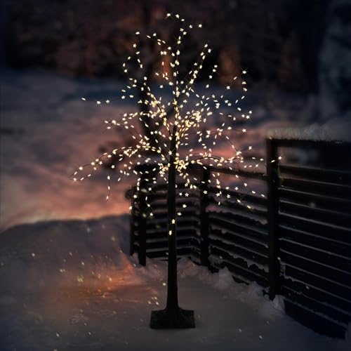 ECD Germany LED-Baum 150 cm mit 600 warmweißen LEDs, Künstlicher...