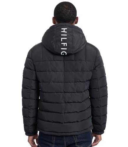 Image of Tommy Hilfiger Men's Midweight Sherpa Lined Hooded Water Resistant Puffer Jacket