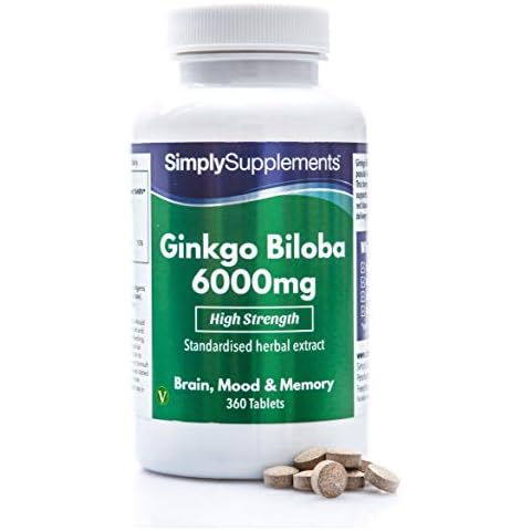 Ginkgo Biloba Tablets 6000mg | Supports Circulation and Mental Performance | Vegan & Vegetarian Friendly | 360 Tablets = Up to 1 Year Supply | Manufactured in The UK Cover