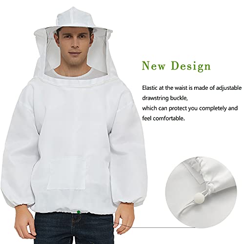 Professioneller weißer Imkeranzug, Jacke, zum Überziehen, Kittel mit selbststützendem Schleier für Anfänger & Gewerbe… – Bild 3