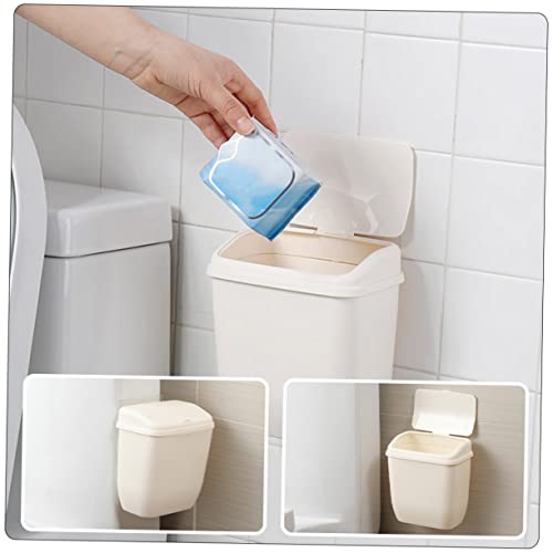 Caneca de basura rectangular blanca para cocina y baño miniatura 7