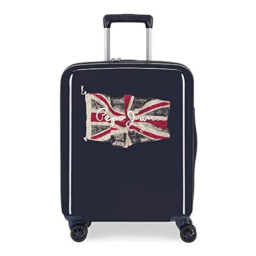 Pepe Jeans Flag, Maleta De Cabina Rígida 55cm Adultos Unisex, Azul (Blue), 40x55x20 Cms