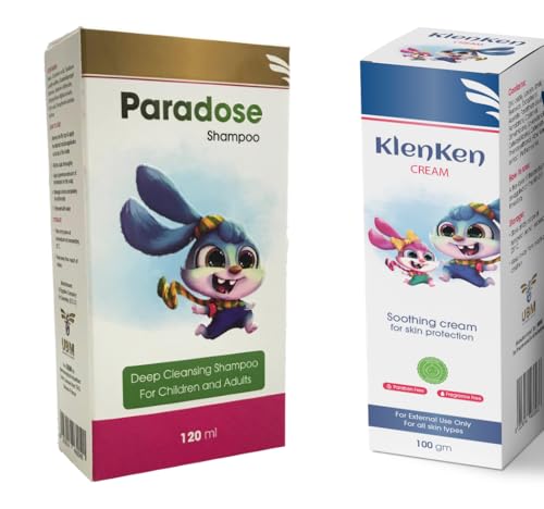 Kids Skin & Hair Bundle - Paradose Lice Treatment Shampoo & Klenken Cream for Sensitive skin & Irritations