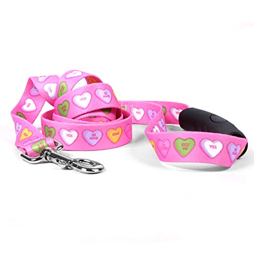 Image of Yellow Dog Design Sweethearts EZ-Grip Dog Leash-with Comfort Handle-Size Large-1 inch Wide and 5 feet (60 inch) Long