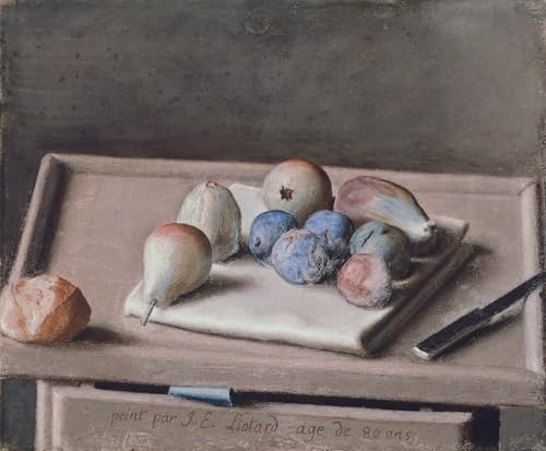 Affiche Toile Still Life with Pears Figs Prunes Jean Étienne Liotard décoration murale 60x90cm