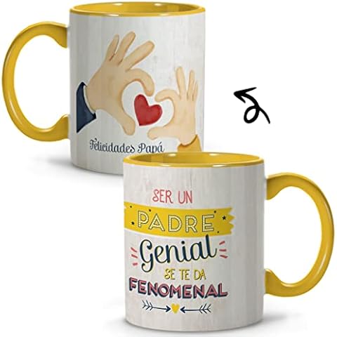 LolaPix Taza Día del Padre, Taza Papá, Tazas Desayuno Originales, Taza Ceramica 330 ml, Regalos con Frases, Padre Genial Cover