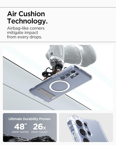 Image of Spigen Ultra Hybrid S MagFit | Samsung Galaxy S25 Ultra Case [Transparent] [Magsafe] [Kickstand] Galaxy S25 Ultra Back Cover | TPU+PC - Clear White