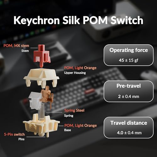 Image of Keychron Q6 Ultra 8K Polling Rate Aluminum Wireless Mechanical Keyboard, 2.4 GHz /Bluetooth /Wired Full-Size Custom RGB, Hot-Swappable Silk POM Red Switch for Mac Windows Linux - White