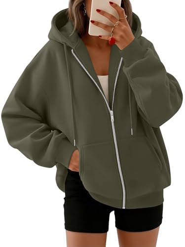 Image of Trendy Queen Womens Oversized Zip Up Hoodies Y2K Fall Sweatshirts 2026