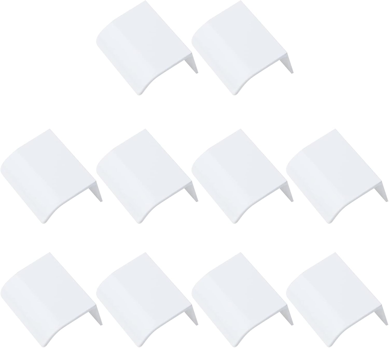 Finger Edge Pull, Arc Modern Finger Edge Pulls Tab Pull Furniture Aluminum Handles Hidden Concealed Tab Pulls for Home Kitchen Living Room Door Drawer Cabinet (White, 1.26" C-C, 10Pcs)
