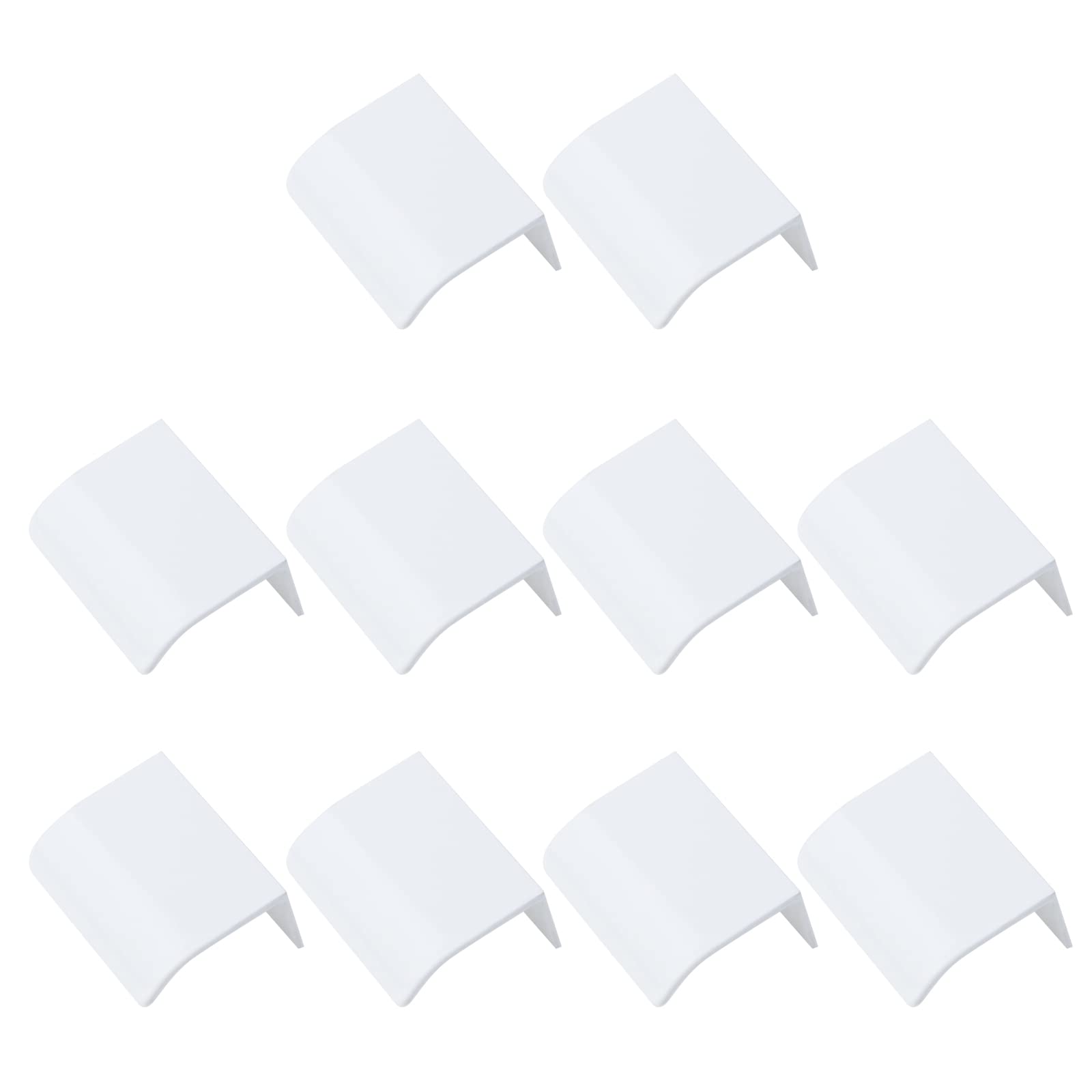 Pastlla Finger Edge Pull, Arc Modern Finger Edge Pulls Tab Pull Furniture Aluminum Handles Hidden Concealed Tab Pulls for Home Kitchen Living Room Door Drawer Cabinet (White, 1.26" C-C, 10Pcs)