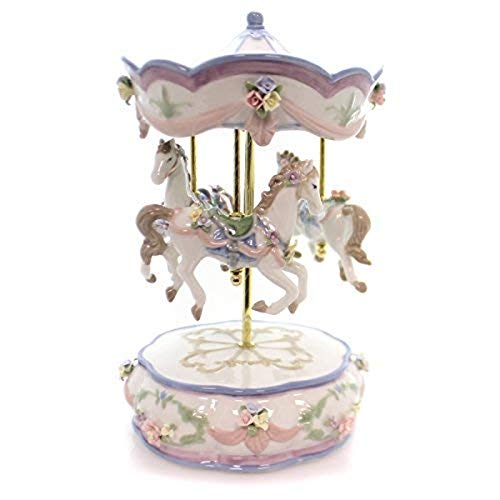 Cosmos 58031 Fine Porcelain Merry-Go-Round Carousel Musical Figurine, 10-Inch