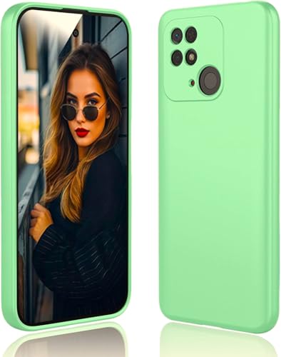Movilear Funda Carcasa de Silicona Líquida para Xiaomi Redmi 10C 4G / Poco C40 4G, Interior de Microfibra Antigolpes Protección Gel Ultra Suave de Goma a Prueba de Choques y Arañazos FSUA (Verde)