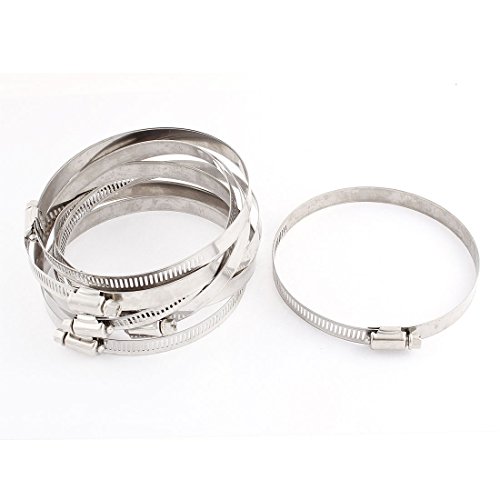 Aexit 8pcs 12mm Clamps Wide Adjustable 91-114mm Range Hose Tight Fastener Clamp Clip Hoop Worm Gear Strap Clamps Pipe Fitting