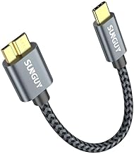 SUNGUY Cavo Hard Disk USB C Corto, 15cm USB3.1 10Gbps Cavo Micro B Maschio a USB C Maschio, Cavi USB Type-C Hard Disk per WD Elements, HDD, Toshiba, Esterno