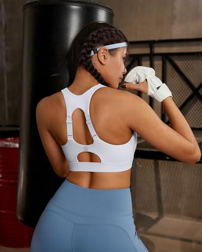 Image of RUNNING GIRL Sports Bras for Women High Support, Adjustable Straps High Impact Racerback Bra with Hook Closure Molded Cup