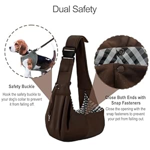 PETLOFT-Reversible-Dog-Cat-Sling-Carrier-Small-Dog-Carrier-Adjustable-Dog-Sling-Hands-Free-Cross-Body-Carrier-with-Collar-Hook-for-DogCatBunny-up-to-11lb-Brown - Cucciolini Doodles   PETLOFT-Reversible-Dog-Cat-Sling-Carrier-Small-Dog-Carrier-Adjustable-Dog-Sling-Hands-Free-Cross-Body-Carrier-with-Collar-Hook-for-DogCatBunny-up-to-11lb-Brown