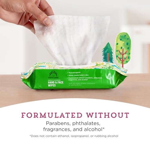 amazon brand - mama bear baby hand amp face wipes unscented 180 count 9 packs of 20