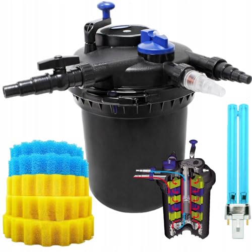 Image of Sunsun Aquarium Pond CPF Series Pond Filter Water Pressure uv Filter koi Fish Pond Filter System(Pump not Included) (CPF- 10000 (11W - 10000L /H))