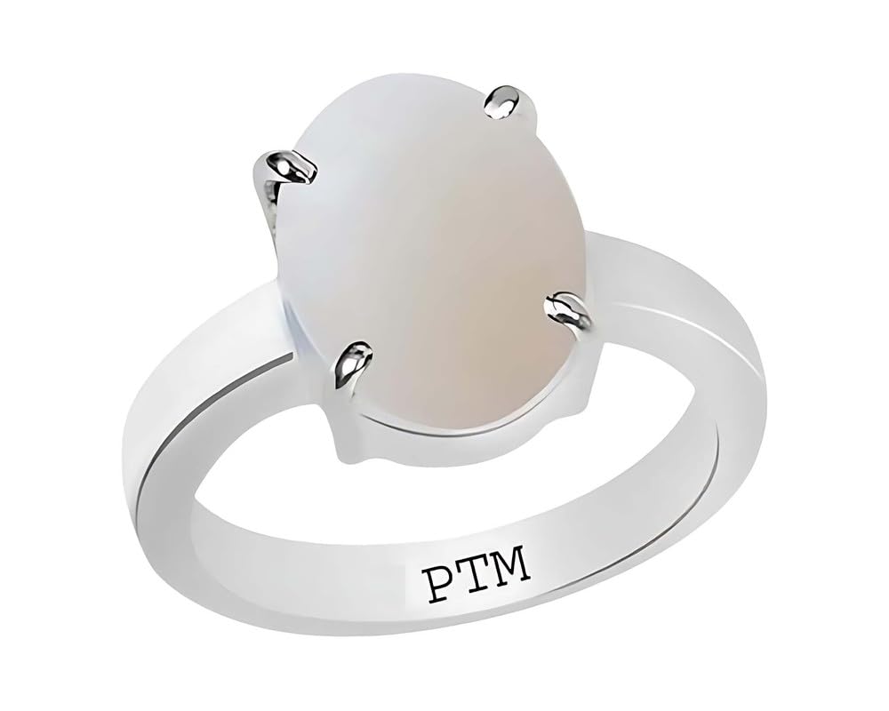 925 Sterling Silver Opal 8.25 Ratti or 7.50 Astrological Gemstone Bis Hallmark Ring for Men & Women-image-47