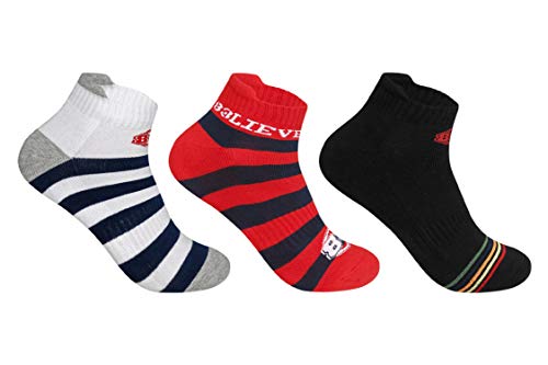 Supersox 83 The Film Collection Sports Sneaker Terry Design Unisex Socks Pack of 3 (Free Size)
