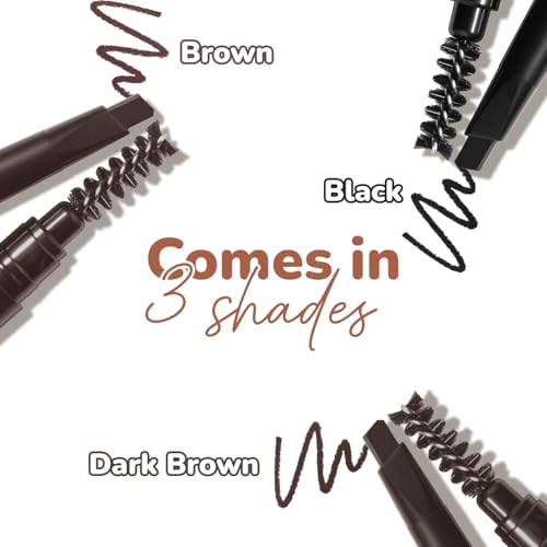 Image of ME-ON Eyebrow Pencil with Spoolie | Retractable Brow Definer | Ultra-Fine Tip, Easy Glide, Long Lasting & Natural Finish |Rich Pigmentation Eyebrow Enhancer Pencil