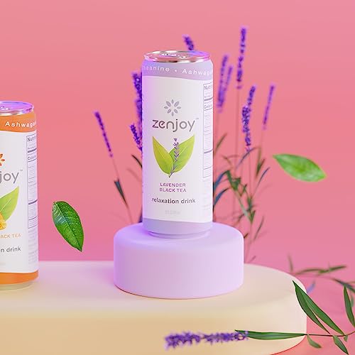 Zenjoy Relaxation Drink, Calming Green Tea & Black Tea, Non Alcoholic, Ashwagandha & Lemon Balm for Anxiety Relief, L - Theanine for Focus (12 Pack) (Lavender) - Image 6