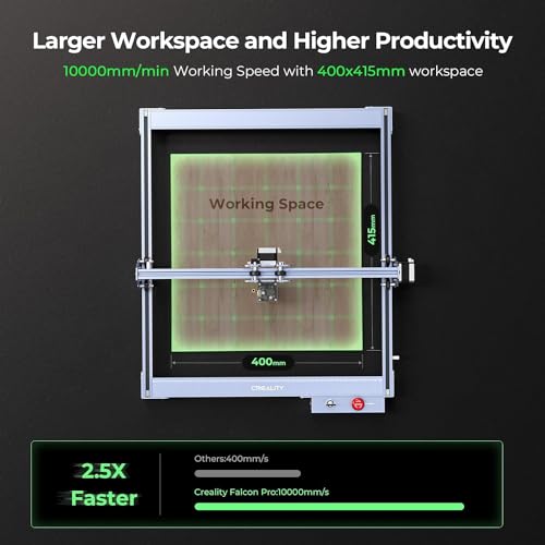 Image of CREALITY FALCON 10w Laser Engraver with Air Assist, Laser Engraving Machine with Rotary Roller, 72W High Precision Laser Cutter and Engraver for Wood, Metal, Acrylic, Cylindrical Objects, Tumblers