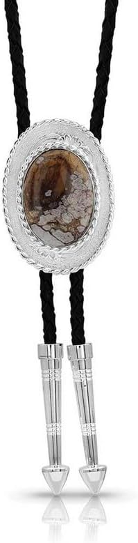 Montana Silversmiths Tie Mens Horse Bolo Jasper 38" Silver BT46WIHJ